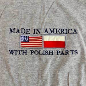 Polish t-shirt, Made in America with Polish Parts, men's size large